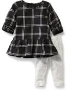 Old Navy 2 Piece Plaid Tunic And Leggings Set Size 0-3 M - Black