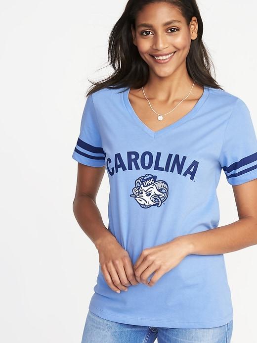 Old Navy Womens College Team Sleeve-stripe Tee For Women Univ. Of North Carolina Size S