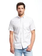 Old Navy Slim Fit Micro Dot Classic Shirt For Men - Robbie Red