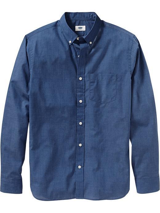 Old Navy Mens Slim Fit Shirts - Heather Blue