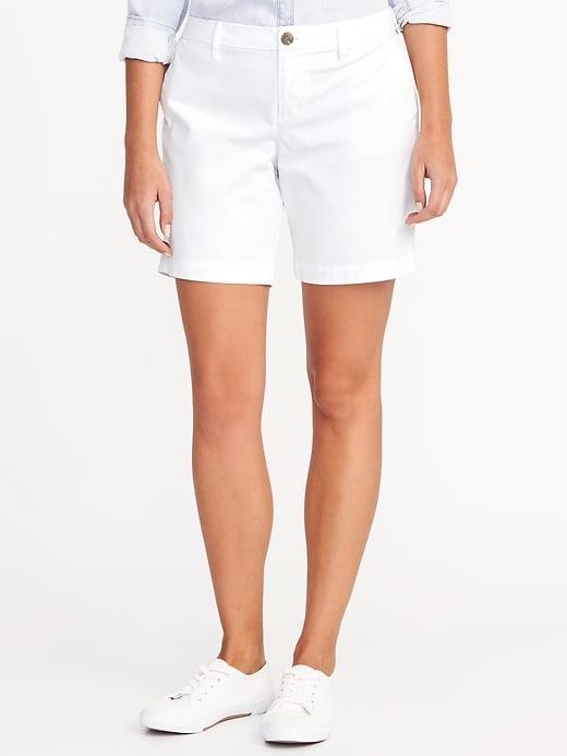 Old Navy Womens Mid-rise Everyday White Shorts For Women (7) Bright White Size 0