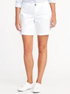 Old Navy Womens Mid-rise Everyday White Shorts For Women (7) Bright White Size 0