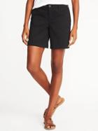 Old Navy Womens Mid-rise Everyday Shorts For Women (7) Black Size 10