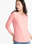 Old Navy Womens Everywear Slub-knit Tee For Women Pink Sherbert Size M