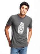Old Navy Graphic Crew Neck Tee For Men - Dark Heathered Gray