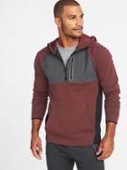 Old Navy Mens Built-in Flex Color-block 1/2-zip Hoodie For Men Reddy Or Not Size Xs