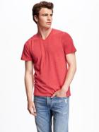 Old Navy Textured Jersey V Neck Tee For Men - Love Potion