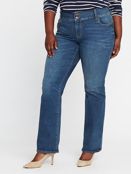 Old Navy Womens High-rise Built-in-sculpt Plus-size Rockstar Boot-cut Jeans Medium Worn Size 22