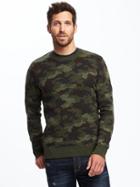 Old Navy Camo Print Crew Neck Sweater For Men - Green Camo