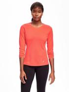 Old Navy Go Dry Cool Mesh Running Tee For Women - Red It Neon Polyester