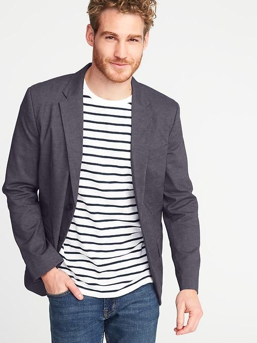 Old Navy Mens Built-in Flex Non-iron Blazer For Men Blue Size Xxl