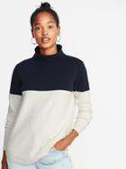 Old Navy Womens Mock-turtleneck Sweater For Women Cream/navy Size Xs