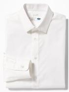 Old Navy Mens Slim-fit Built-in Flex Signature Non-iron Shirt For Men White Dobby Size Xxl