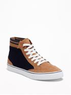 Old Navy Mens Color-blocked Varsity-style High-tops For Men Midnight Blue Combo Size 9