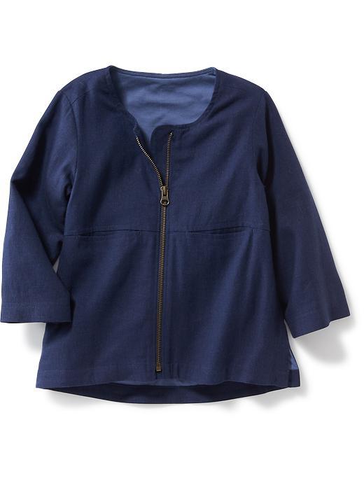 Old Navy Collarless Linen Blend Jacket - Goodnight Nora