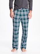 Old Navy Plaid Flannel Sleep Pants For Men - Teal Plaid