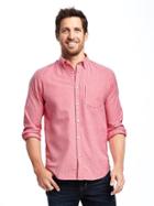 Old Navy Regular Fit Stretch Oxford Shirt For Men - Electric Youth