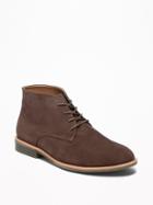 Old Navy Mens Sueded Lace-up Chukkas For Men Dark Brown Size 10