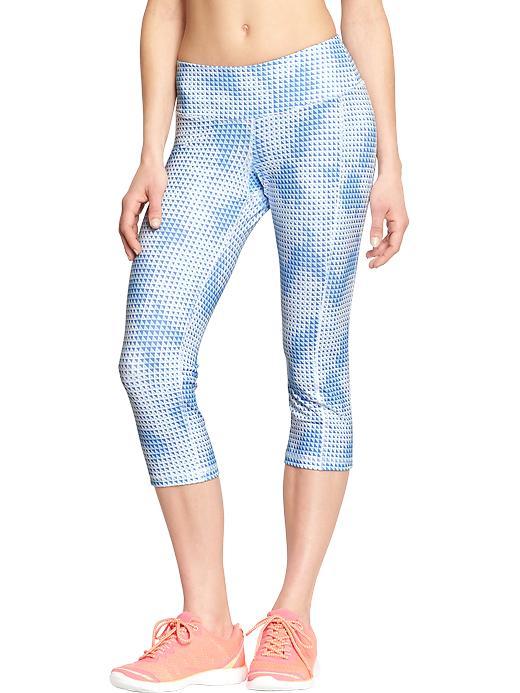 Old Navy Womens Active Patterned Compression Capris 20&quot; Size M Tall - Blue Camouflage