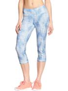 Old Navy Womens Active Patterned Compression Capris 20&quot; Size M Tall - Blue Camouflage