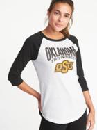 Old Navy Womens College-team 3/4-length Raglan Tee For Women Oklahoma State Size Xs