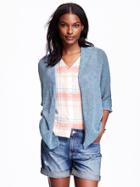 Old Navy Slub Knit Open Front Sweater For Women - Ancient Mariner