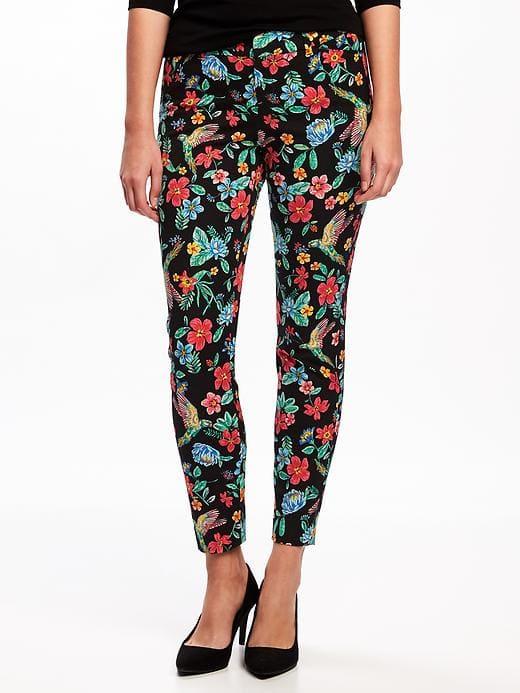 Old Navy Mid Rise Pixie Ankle Pants For Women - On New Black Print