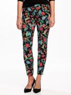 Old Navy Mid Rise Pixie Ankle Pants For Women - On New Black Print