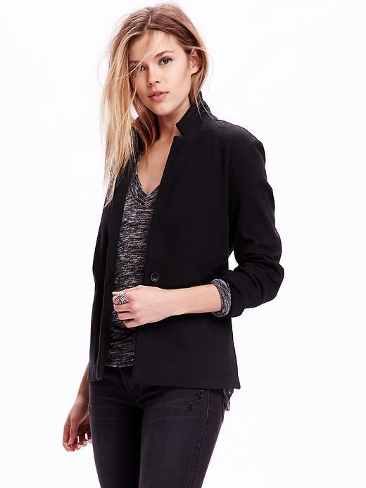 Old Navy One Button Knit Blazer - Black