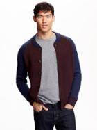 Old Navy Mens Baseball Cardigan Size Xxl Big - Burgundy Combo