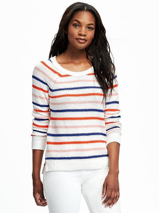 Old Navy Textured Crew Neck Sweater For Women - Multi Stripe