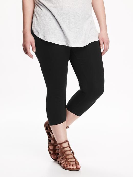 Old Navy Womens Jersey Plus-size Capri Leggings Black Size 2x