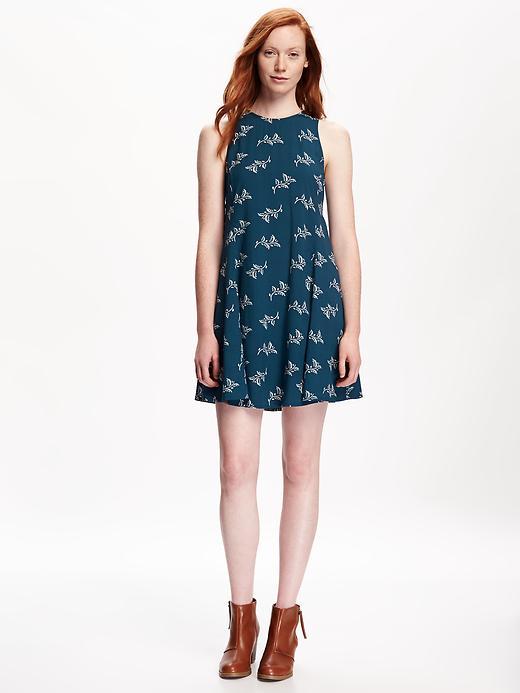 Old Navy Sleeveless Swing Dress For Women - Multi Blue