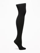 Old Navy Womens Fleece-lined Tights For Women Blackjack Size M/l