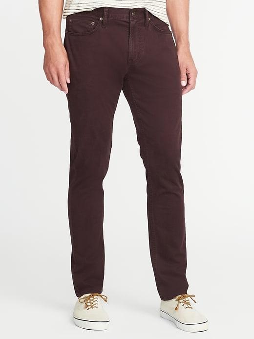 Old Navy Mens Slim Built-in Flex Five-pocket Brushed-twill Pants For Men Tilled Soil Size 48w