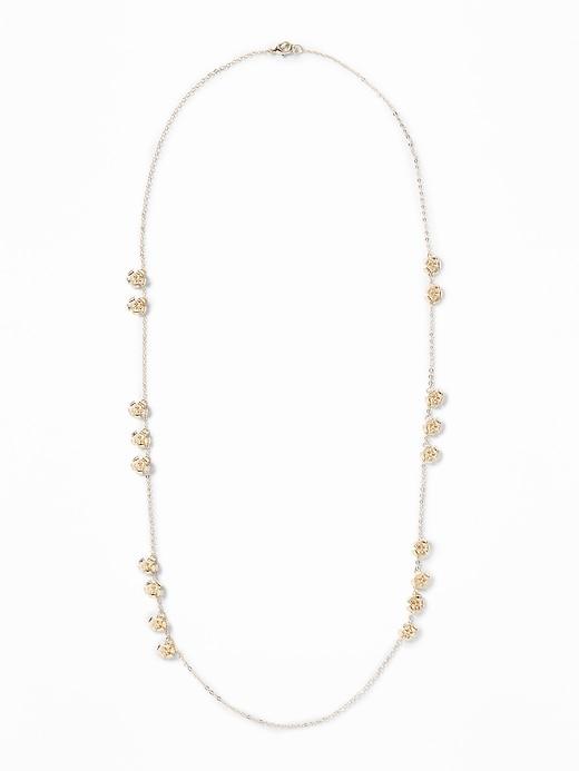 Old Navy Womens Flower Station Necklace For Women Gold Size One Size