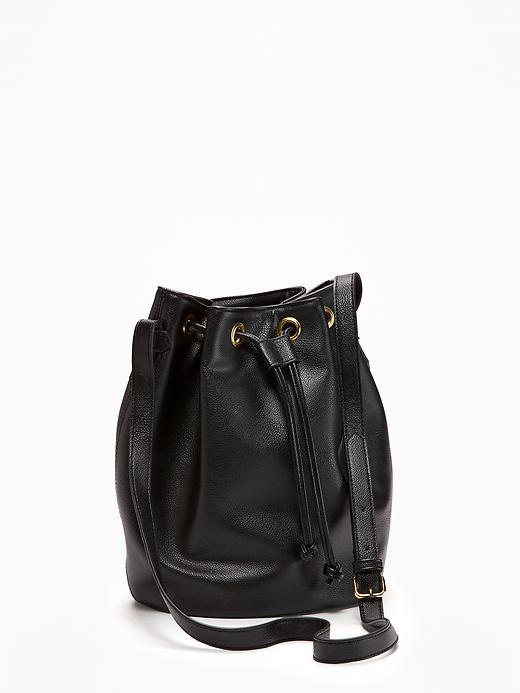 Old Navy Sueded Bucket Bag For Women - Black