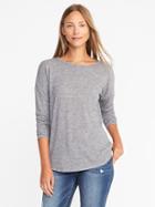 Old Navy Loose Sweater Knit Jersey Top - Heather Gray