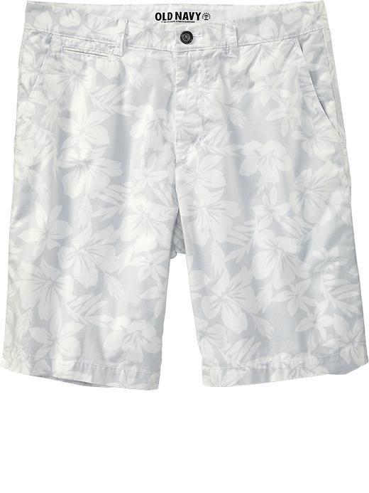 Old Navy Mens Slim Fit Twill Shorts 9 1/2&quot; - Gray Floral Print