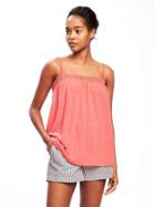 Old Navy Shirred Cami Swing Top For Women - Coral Tropics