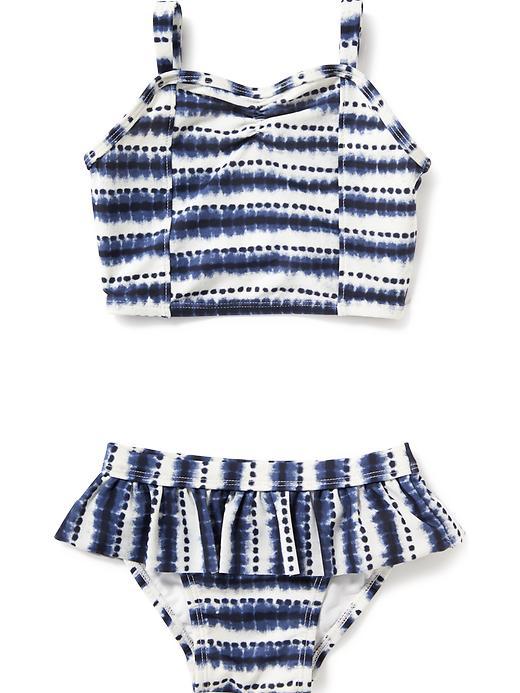 Old Navy Indigo Print Tankini - Light Blue Print