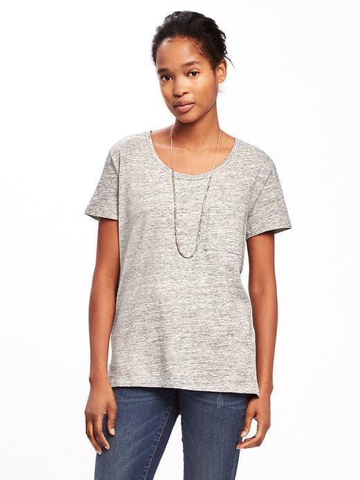 Old Navy Boyfriend Pocket Tee For Women - Heather Gray