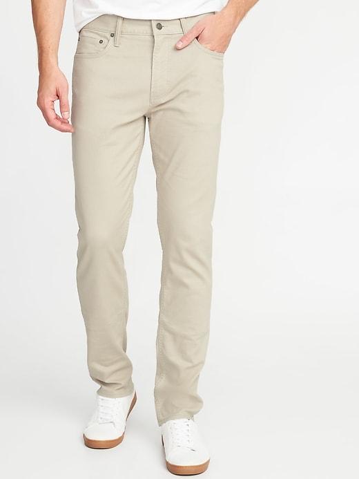 Old Navy Mens Slim Built-in Tough All-temp Twill Five-pocket Pants For Men A Stone';s Throw Size 34w