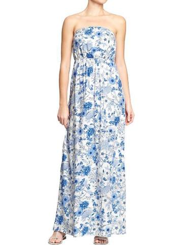 Old Navy Old Navy Womens Printed Maxi Tube Dresses - Blue
