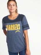 Old Navy Womens Nfl Team Sleeve-stripe Tee For Women Chargers Size L