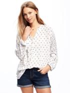 Old Navy Relaxed Shirred Blouse For Women - White