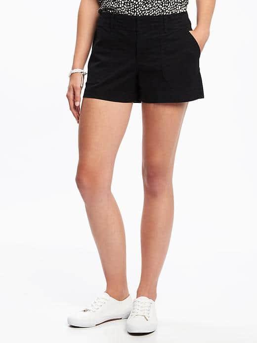 Old Navy Pixie Chino Utility Shorts For Women 3 1/2 - Black