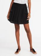 Old Navy Womens Tie-waist Crinkle-gauze Mini Skirt For Women Black Size L