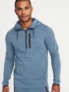 Old Navy Mens Dynamic Fleece 4-way-stretch 1/2-zip Hoodie For Men Abyss Blue Size M