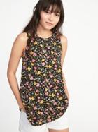 Old Navy Womens Luxe High-neck Swing Tank For Women Multi Floral Size S